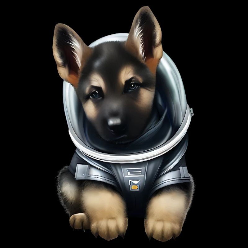German Shepherd Astronaut