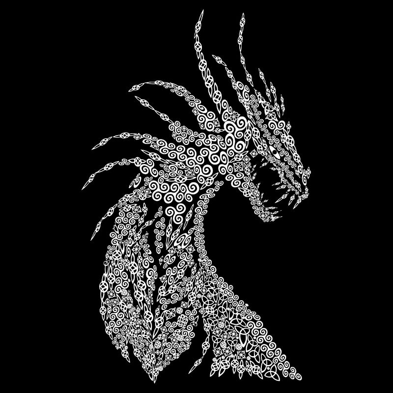 Drache mit keltischen Ornamenten