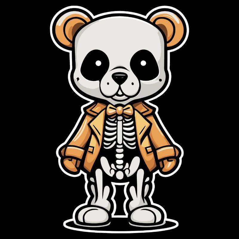 Cute Bear Skeleton Illustration