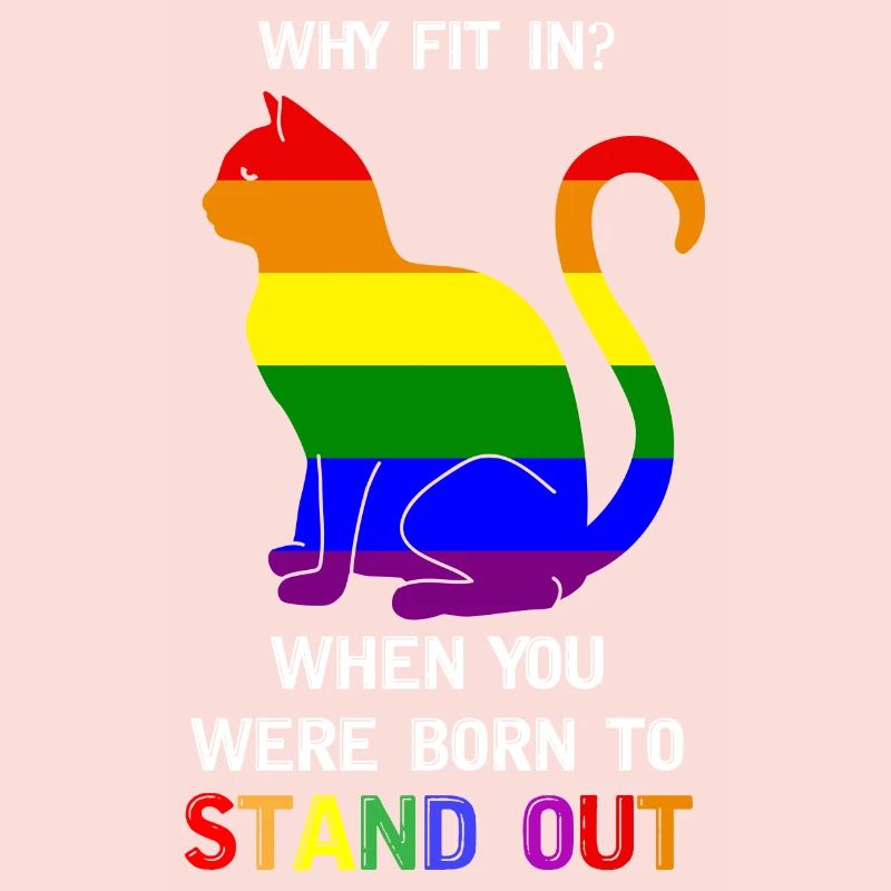 Drapeau arc-en-ciel LGBT Pride né pour se démarquer chat