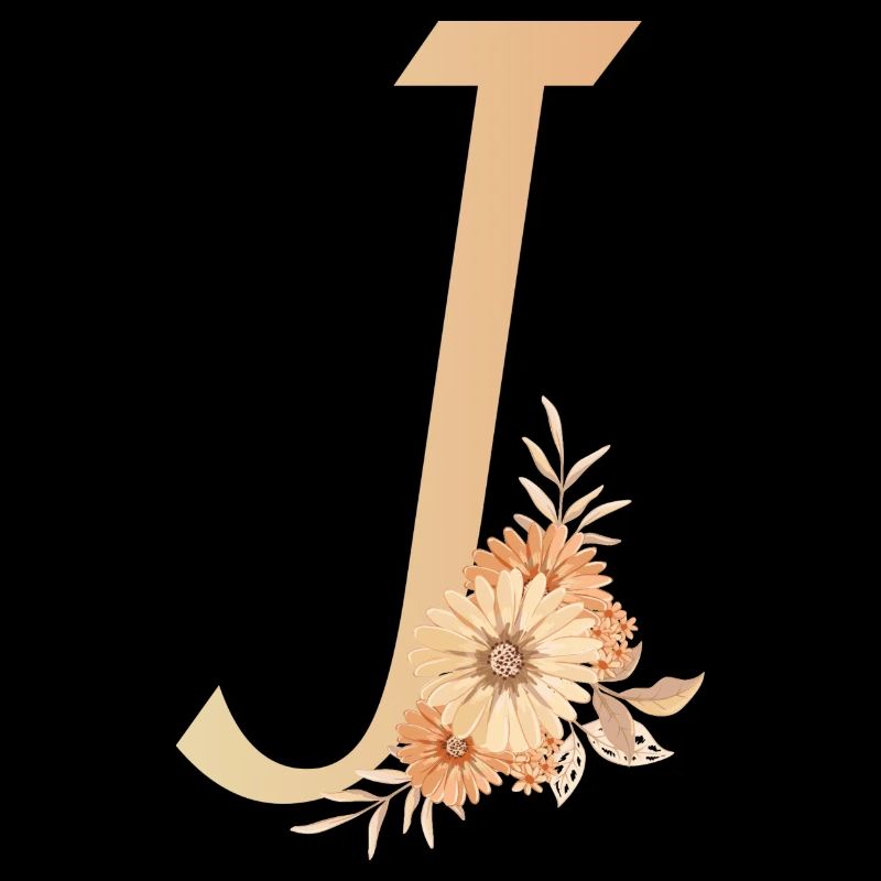 Lettre J avec des fleurs