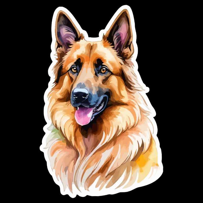 Belgischer Schäferhund Wasserfarben