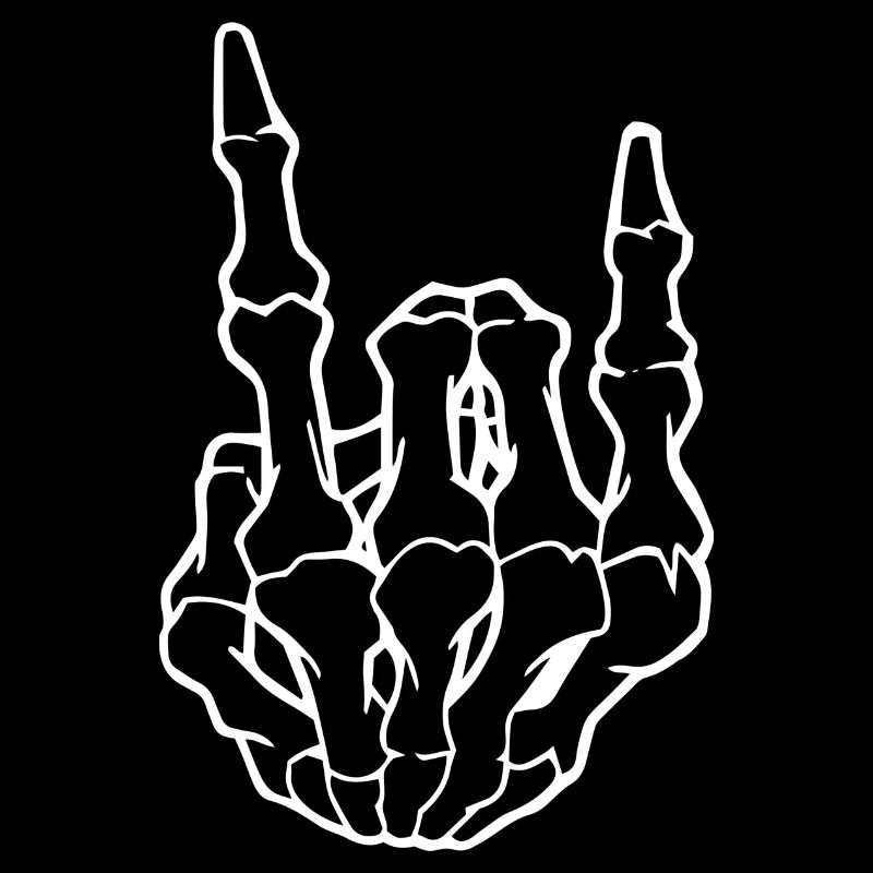 Hand Skelett Rock´n Roll Geschenk Idee weiss