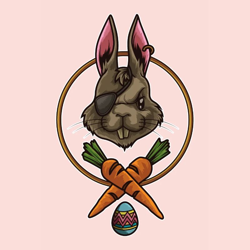 Pirate de lapin de Pâques | Cache-œil Joyeuses Pâques