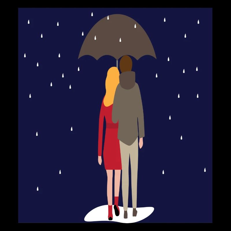 couplerain Paerchen im Regen unterm Schirm Liebe