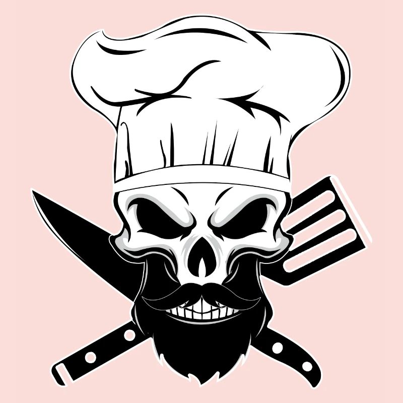 chef beard skeleton chef bearded bone baking
