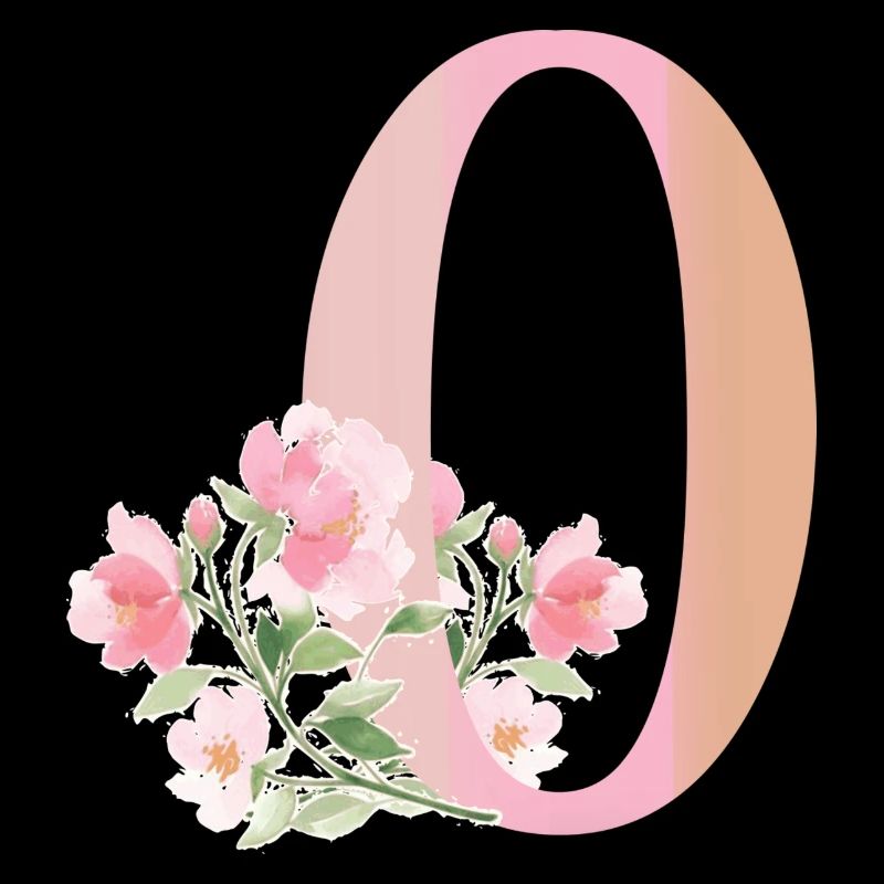 Lettre O avec fleurs