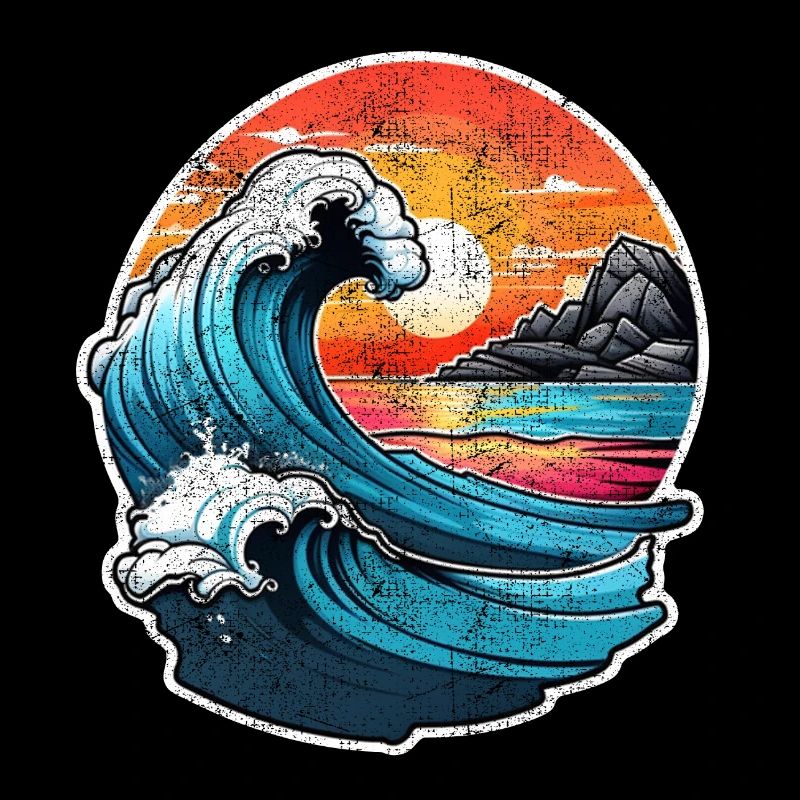 Wave - Summer - Vacation - Vintage