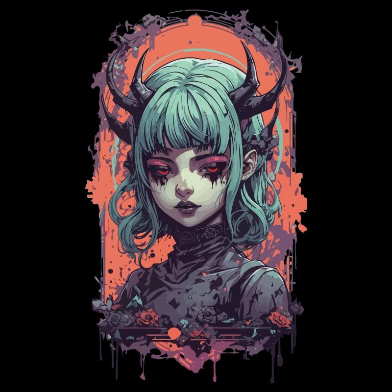 Gothic Dämonen Girl Viktorianischer Style Design