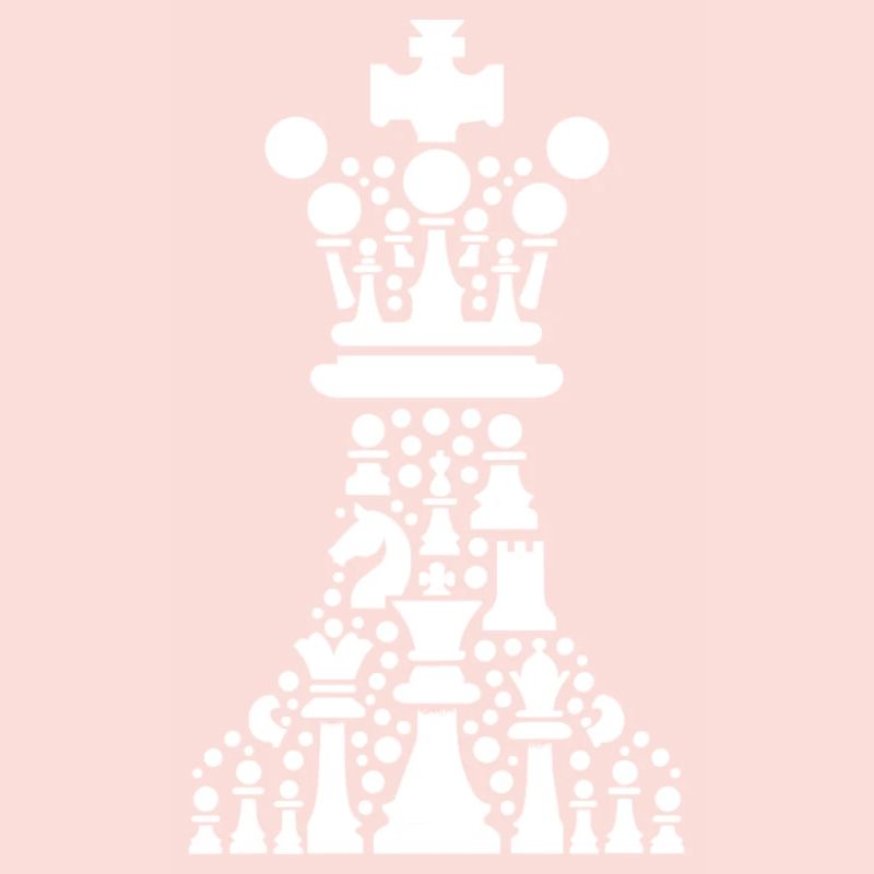 Chess piece with many small chess pieces