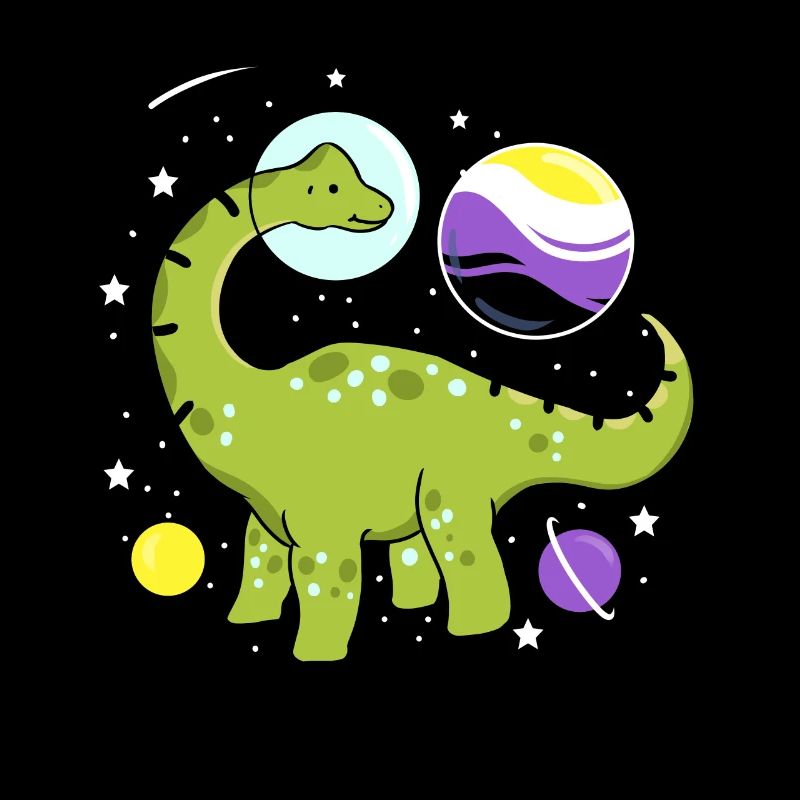 Brachiosaurus Nonbinary Pride Weltraum Nonbinary P