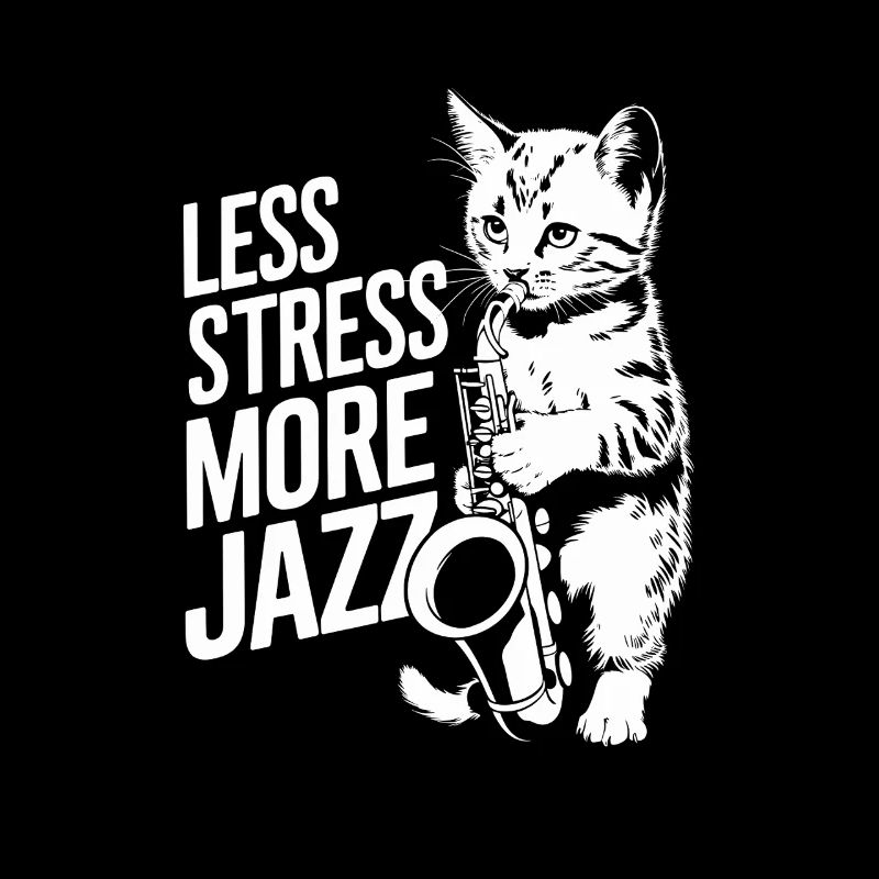 Saxophone Chat Moins Stress Plus Chat Jazz