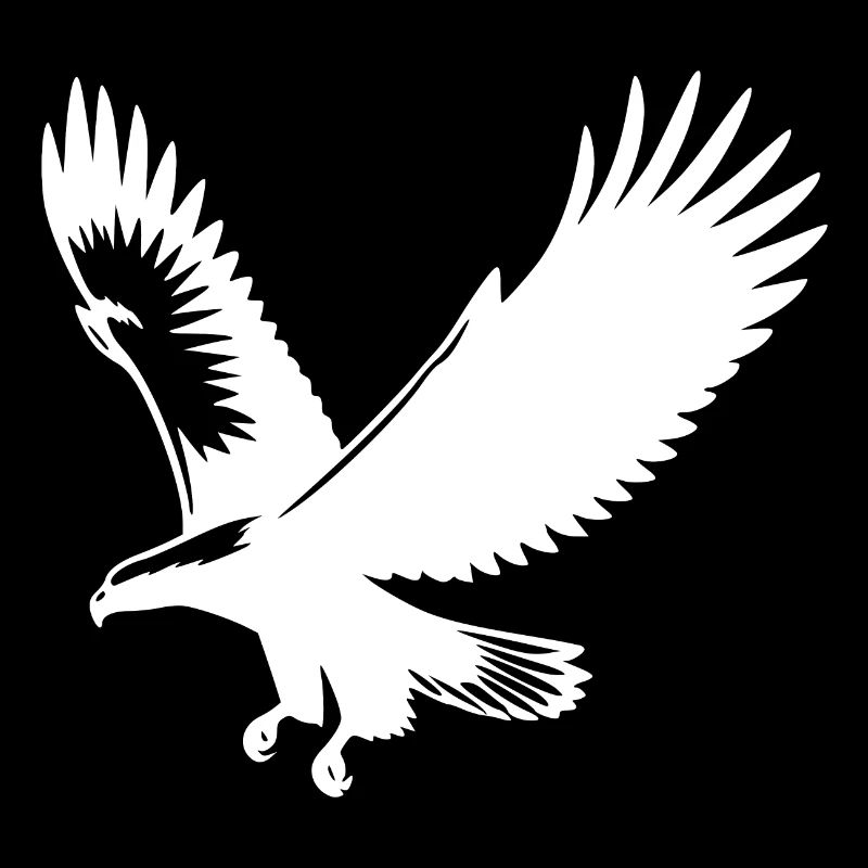 Aigle vers le haut avec d’énormes ailes dans le vent