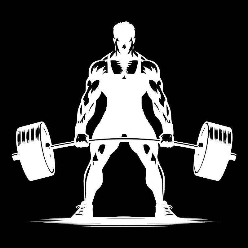 Ambitious athlete with barbell