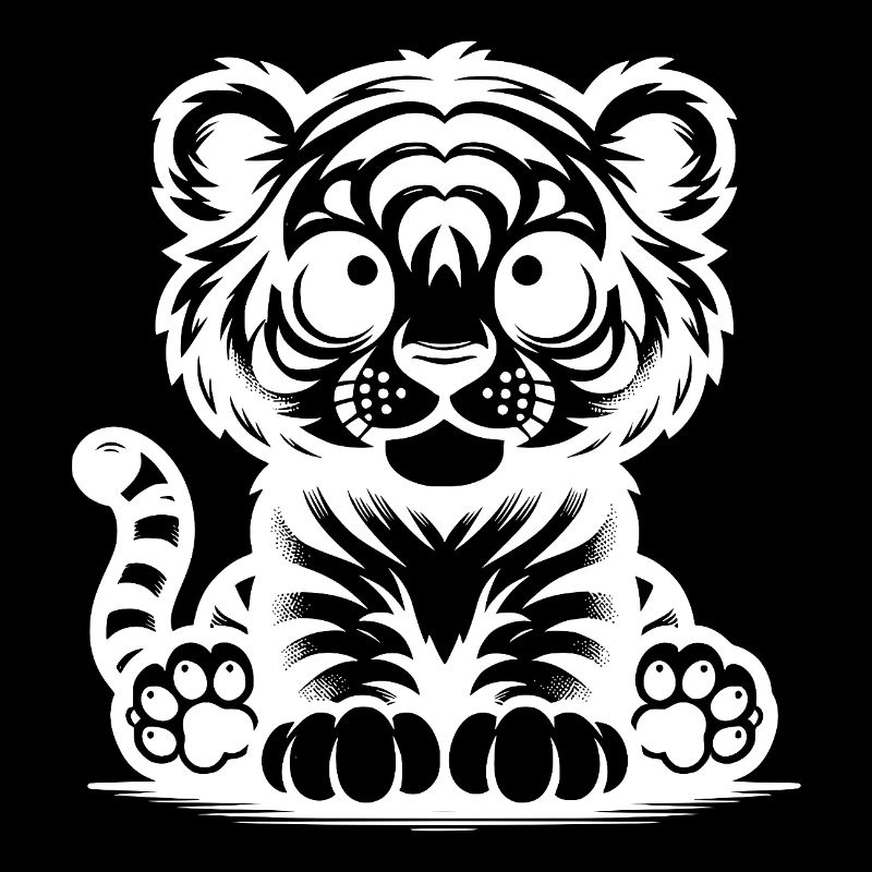 Cute Little Kids Tiger with Stripe Pattern