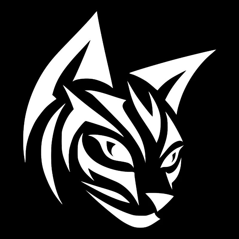 Tête de chat dans la conception graphique de tatouage tribal