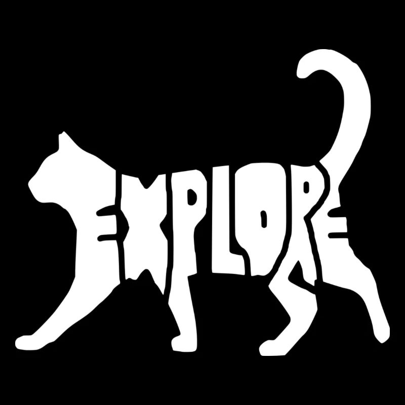 explorer le texte en silhouette chat chat tomcat