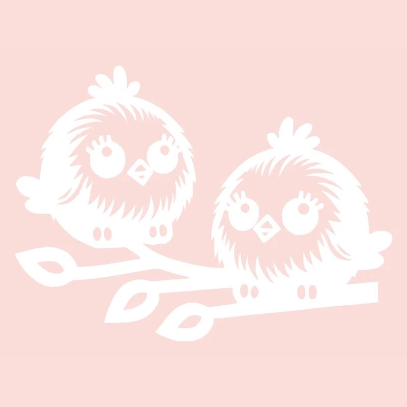 Deux petits oiseaux mignons dans le style dessin animé