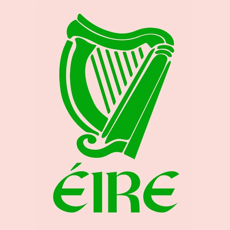 St Patricks Day Gaelic Saying Eire With Harp