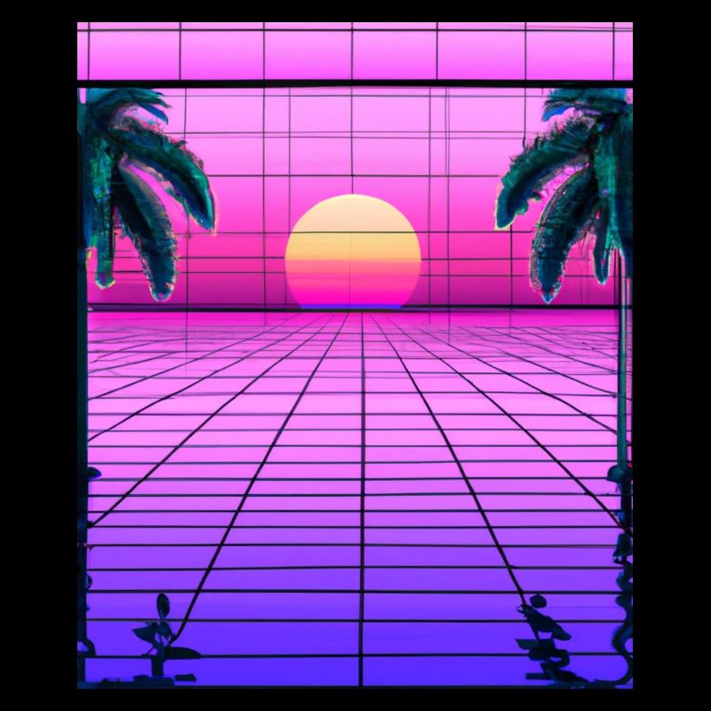 Vaporwave Sun Synthwave Sunset Palms