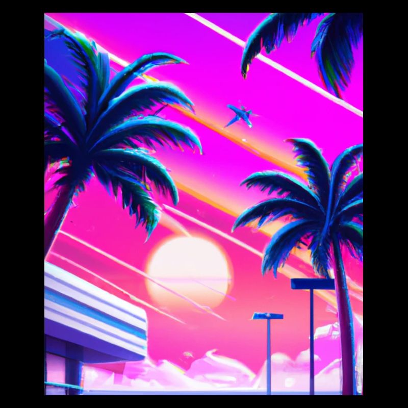 Synthwave Sun Hawaii Vaporwave Esthétique