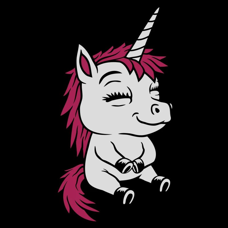 Sedentary little comic unicorn