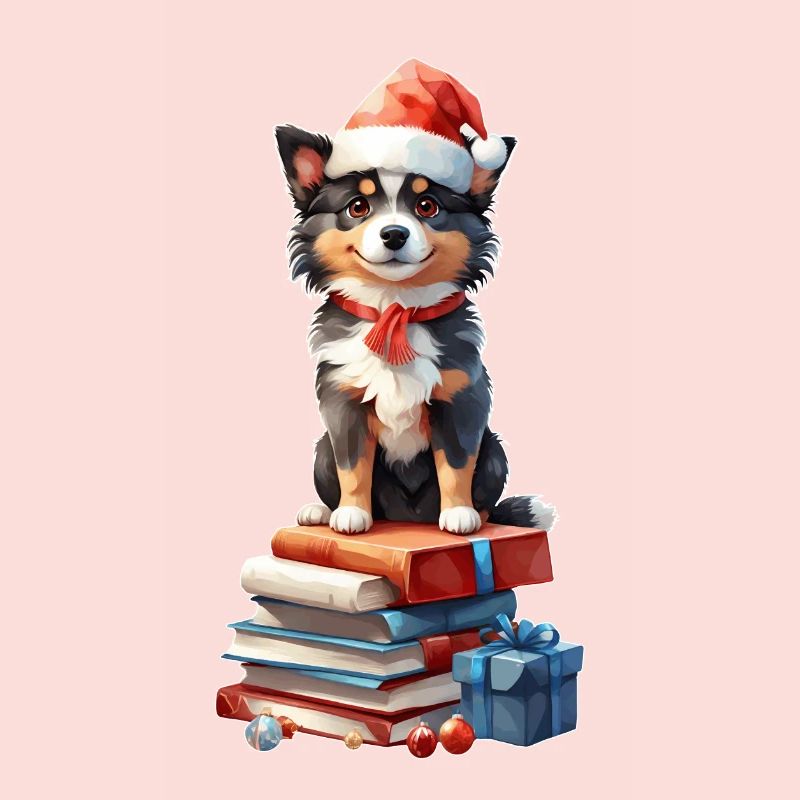 Noël avec chien, chiot Sheltie mignon