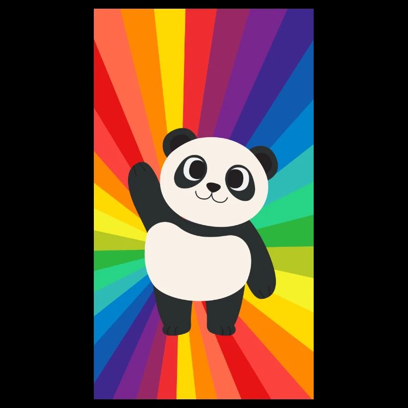 Panda mignon sur les couleurs de l’arc-en-ciel cadeau queer