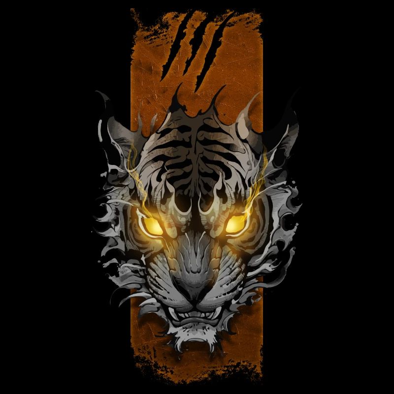 Strahlender Zorn: Glühender wütender Tiger