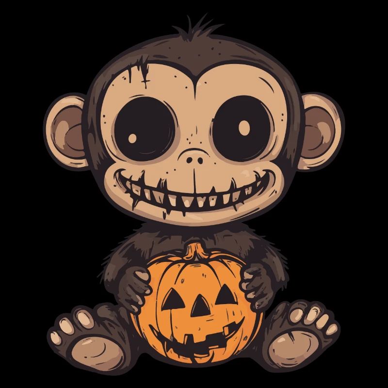 Monkey Halloween Funny Zombie
