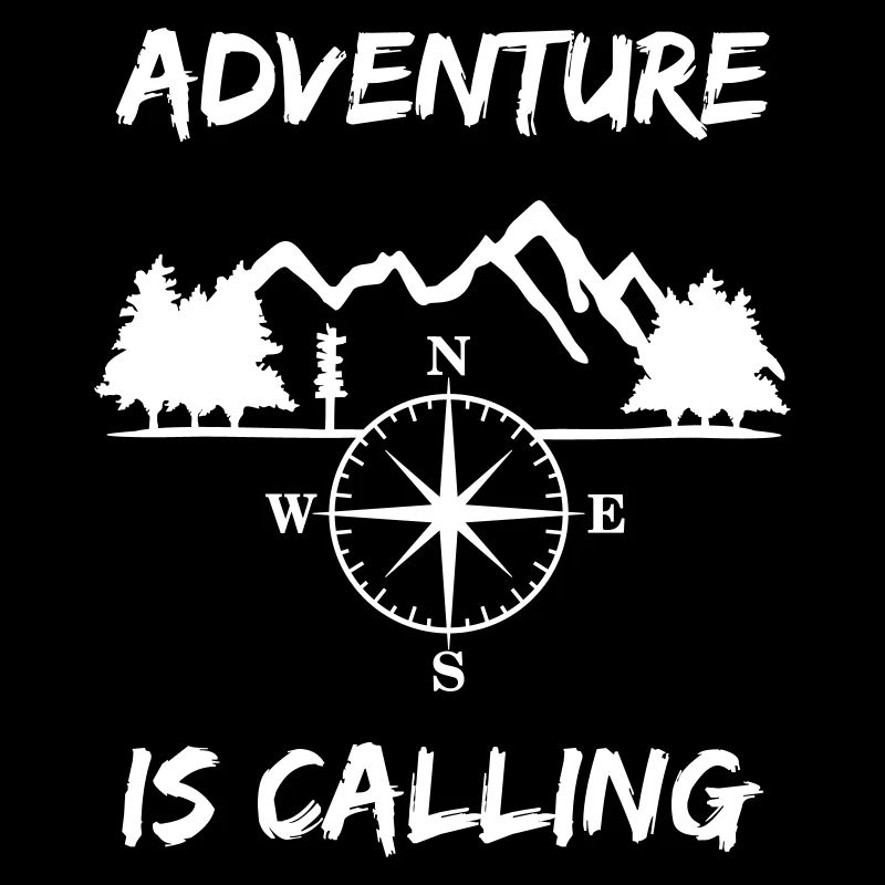 Mountains, forest and compass