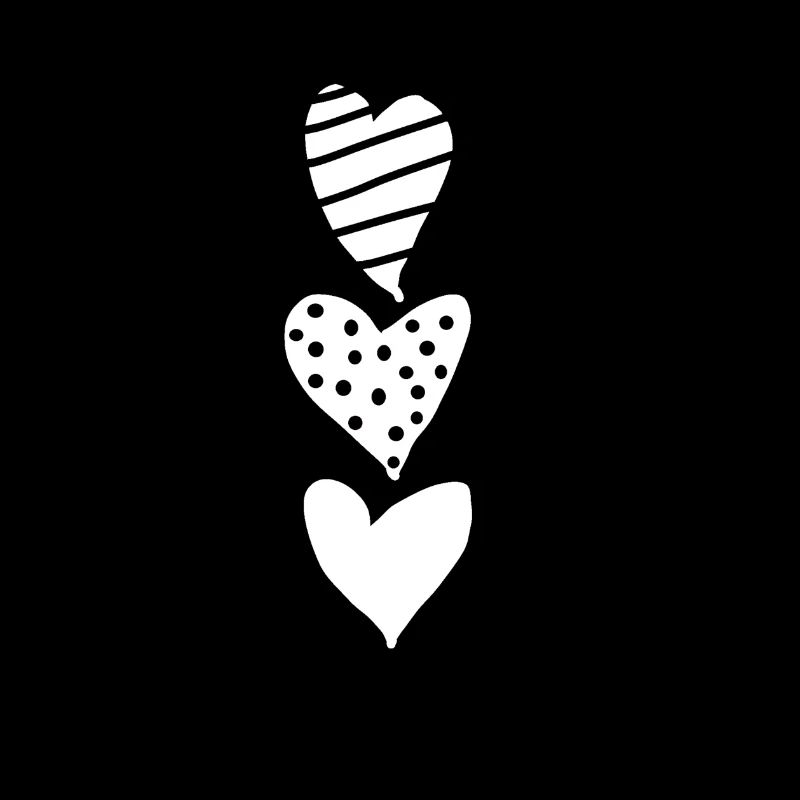 3 hearts white