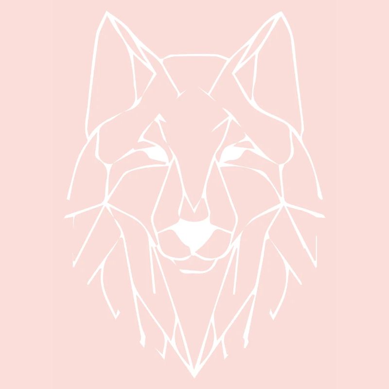Wolf geometric white