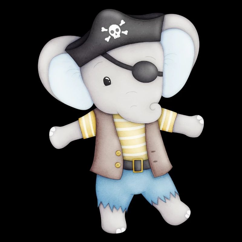 éléphant mignon comme un pirate
