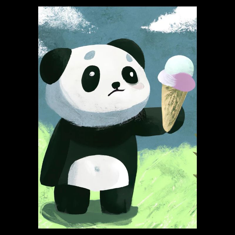 Panda mit Eiscreme