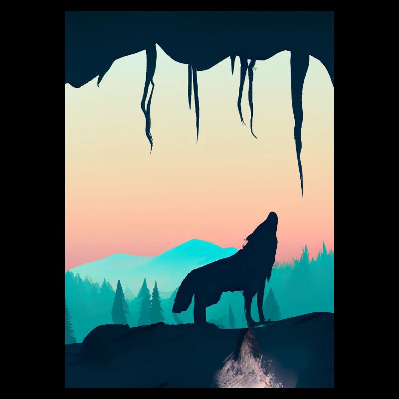 Wolf bei Nacht