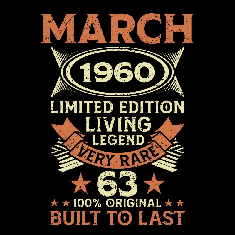 63e anniversaire Mars Né en 1960 Idée cadeau