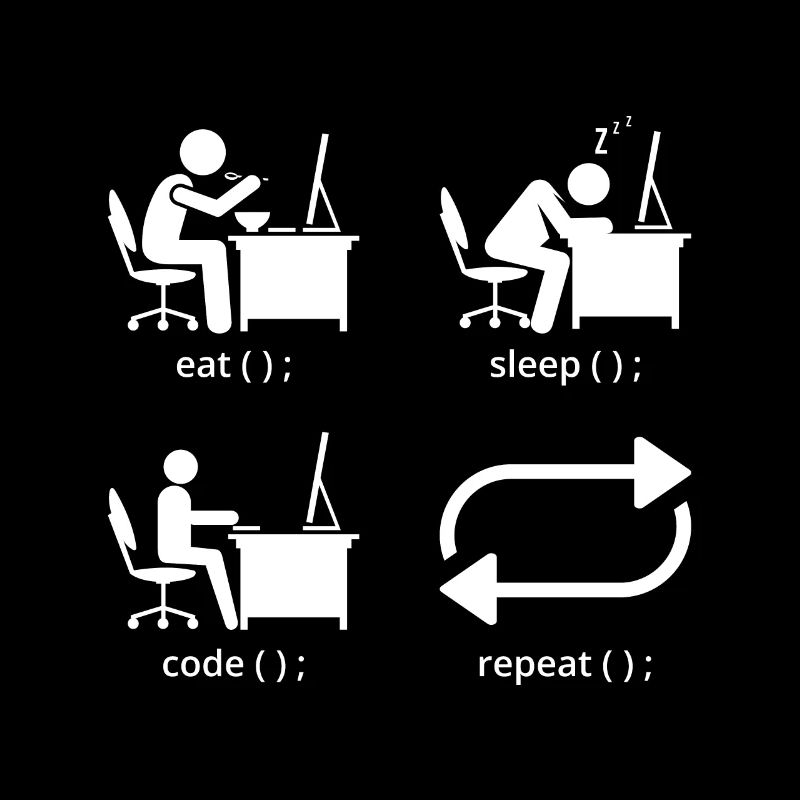Eat Sleep Code Repeat Coder Programmer Software De
