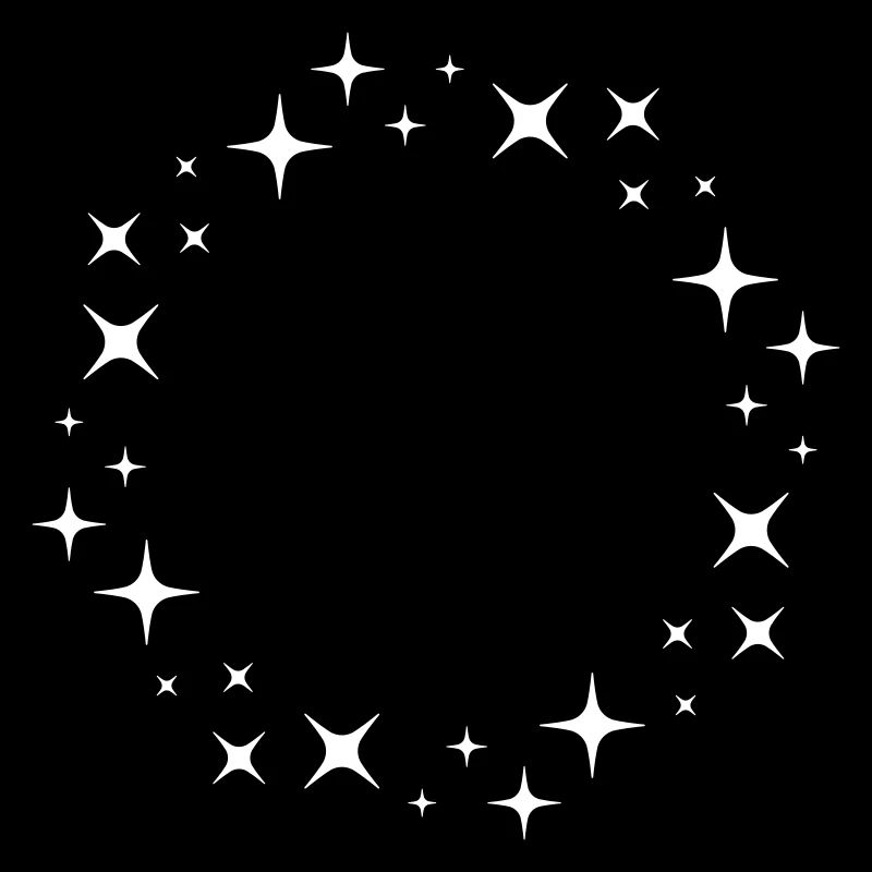 Glitter Star Circle Pattern