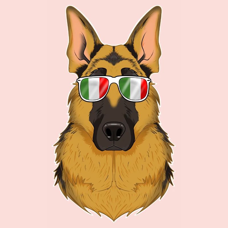 German Shepherd Italy Sunglasses I Italian Flag