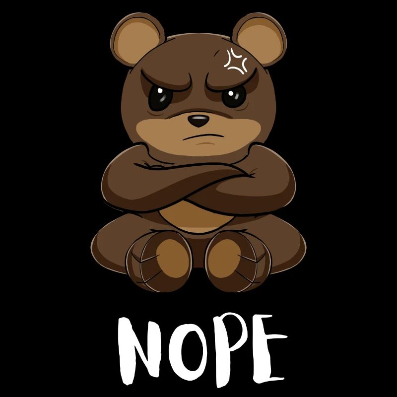 Nope Funny Lazy Bear