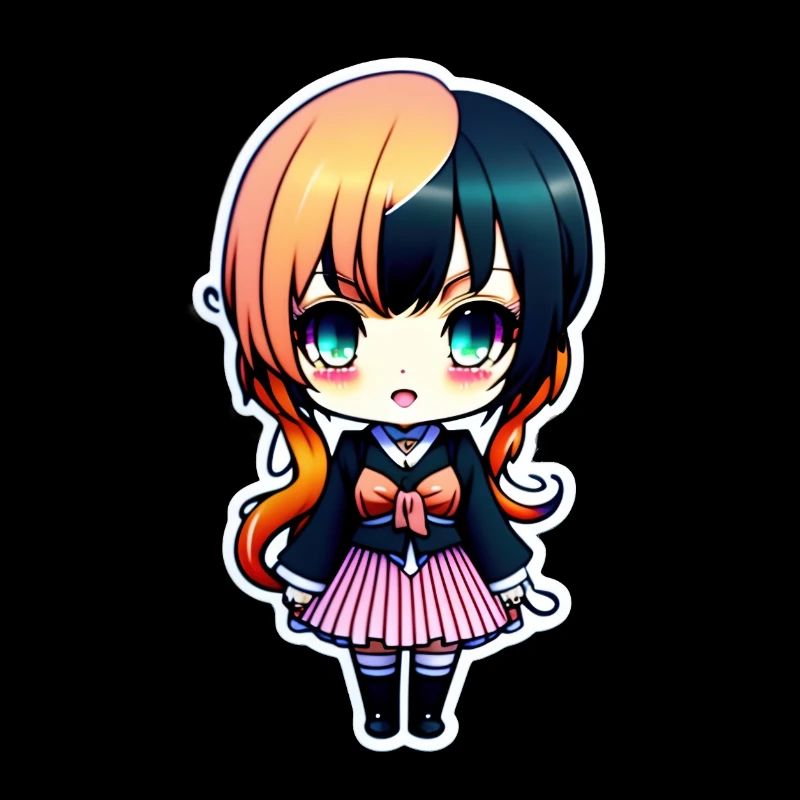 Nettes Chibi-Mädchen, süßer Chibi-Aufkleber