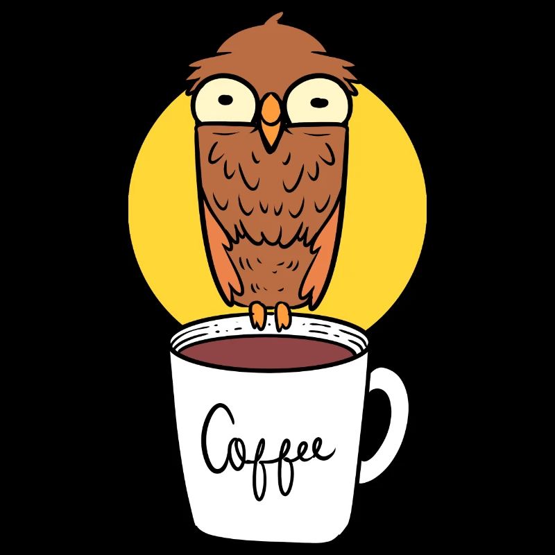 Eule und Kaffee Kaffeeliebhaber