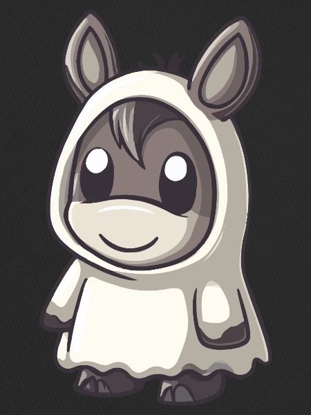 Donkey Halloween Comic Ghost