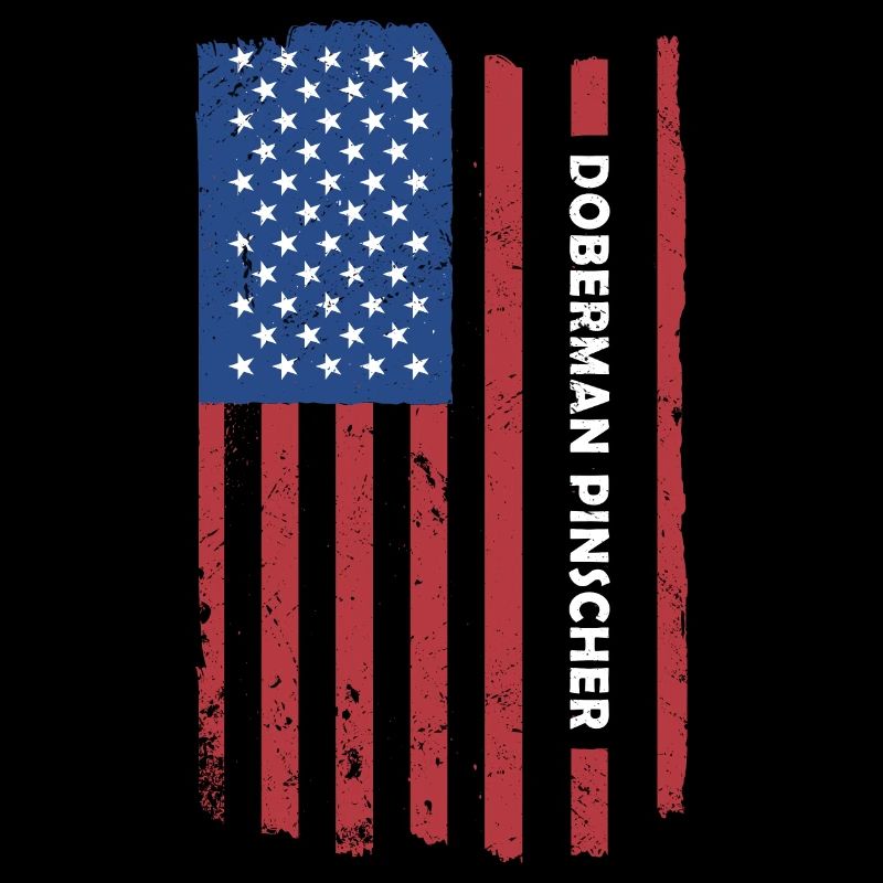 Doberman Pinscher Us Flag
