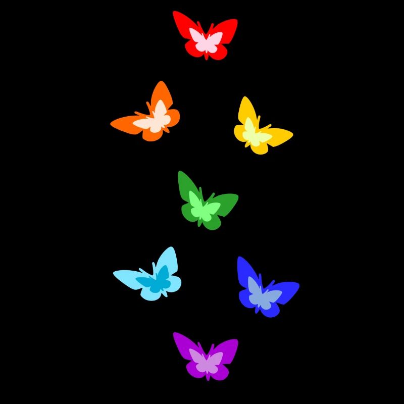rainbow butterflies; Regenbogen-Schmetterlinge