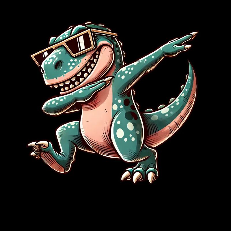 Cool Dino T-Rex Dabbing with Sunglasses
