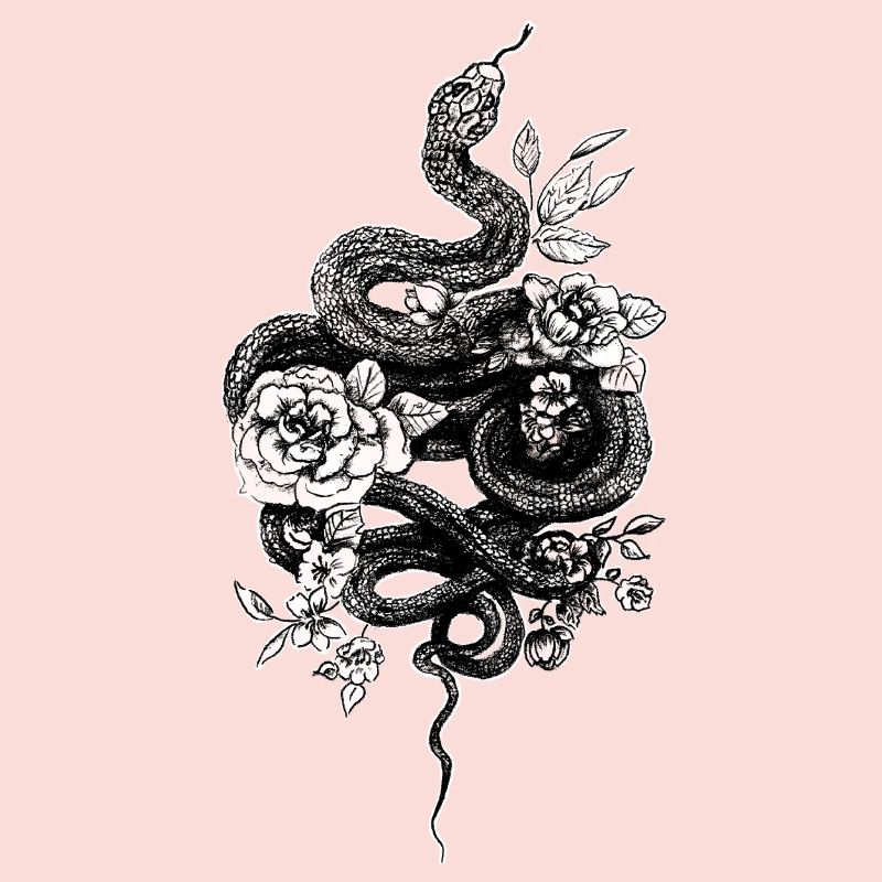 Serpent - Ball Python - Retro Tattoo Look