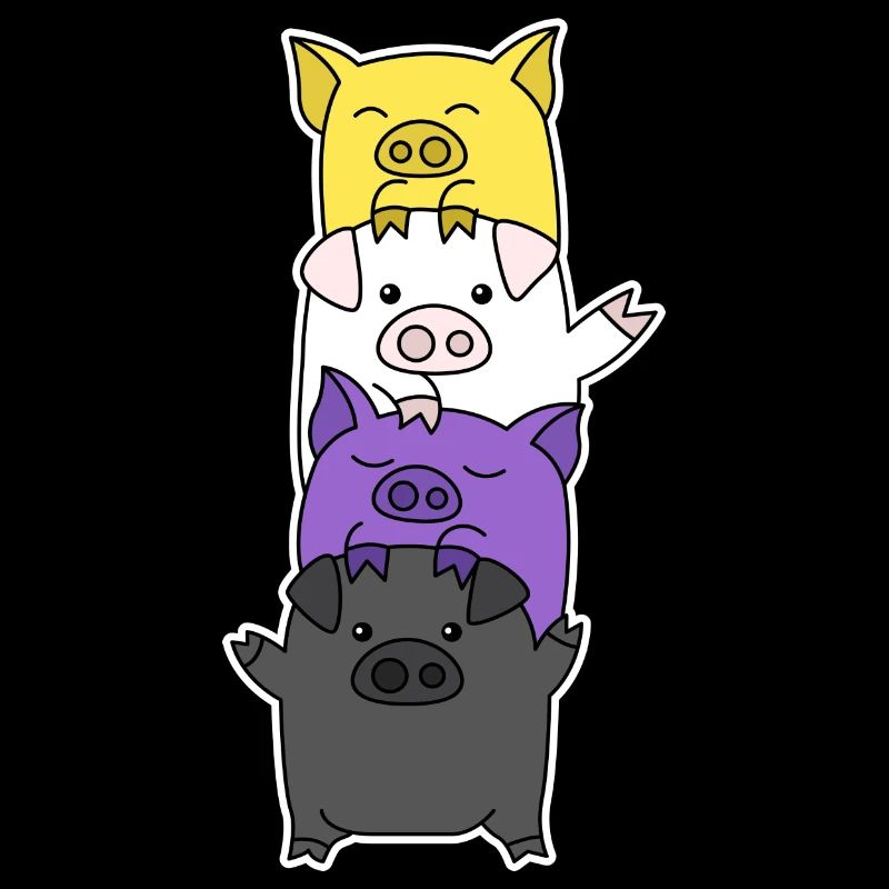 Non-binary flag pig design for Enbys