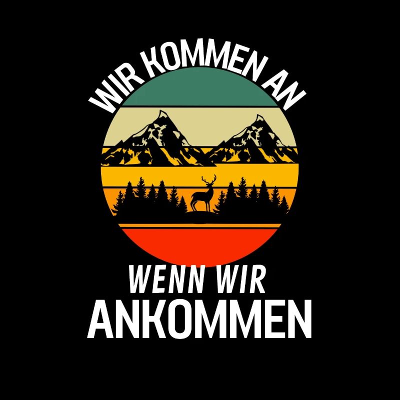 Wandern Geschenk Retro Wald Bäume Lustiges Camping